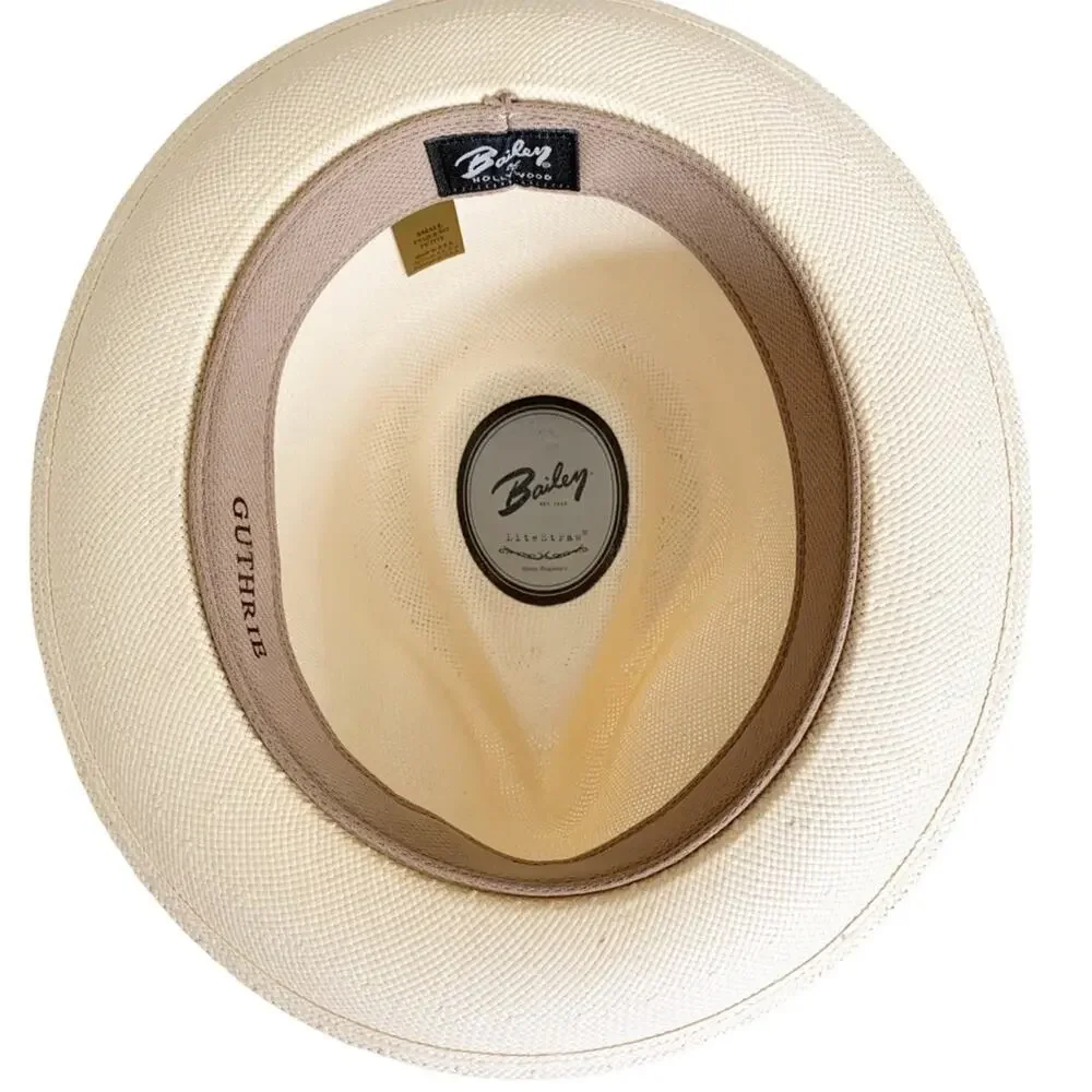 Bailey of Hollywood Guthrie Natural Shantung Straw Fedora Small NWOT - Picture 6 of 8
